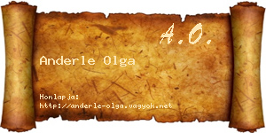 Anderle Olga névjegykártya