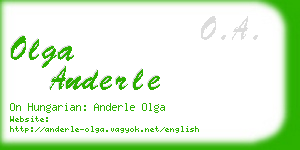 olga anderle business card